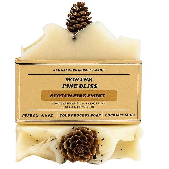 Winter Pine Bliss | Natural Handmade Soap with Refreshing Pine Aroma for wholesale by Etti Soap LLC
