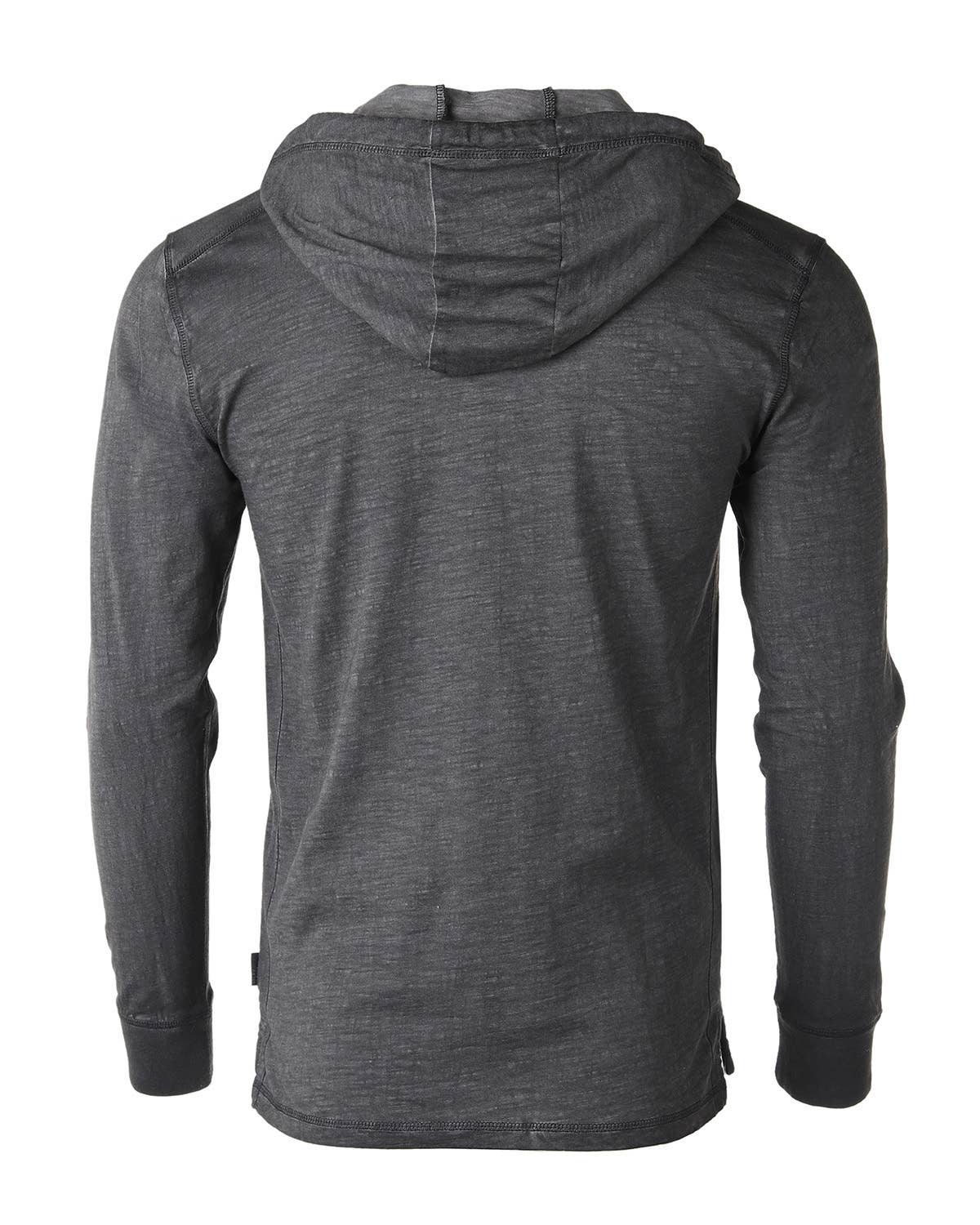 ZIMEGO – Großhandel Hoodie – Herren – ZIMEGO Herren Hoodie mit Kapuze und Vintage Henley Langarm, farblich gefärbt, lässig1