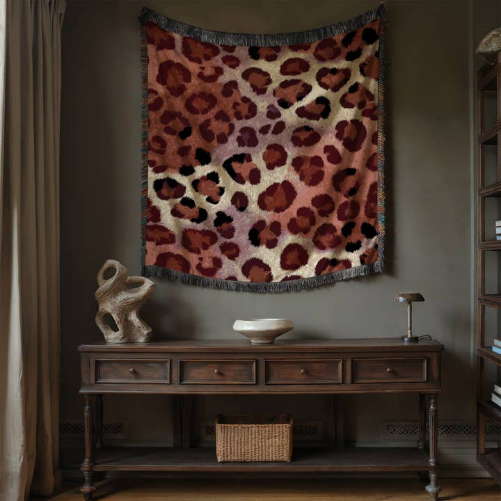 CasaIuliia - Wholesale Throw Blanket - Terracotta Leopard Woven Blanket – Modern Animal Print Throw8