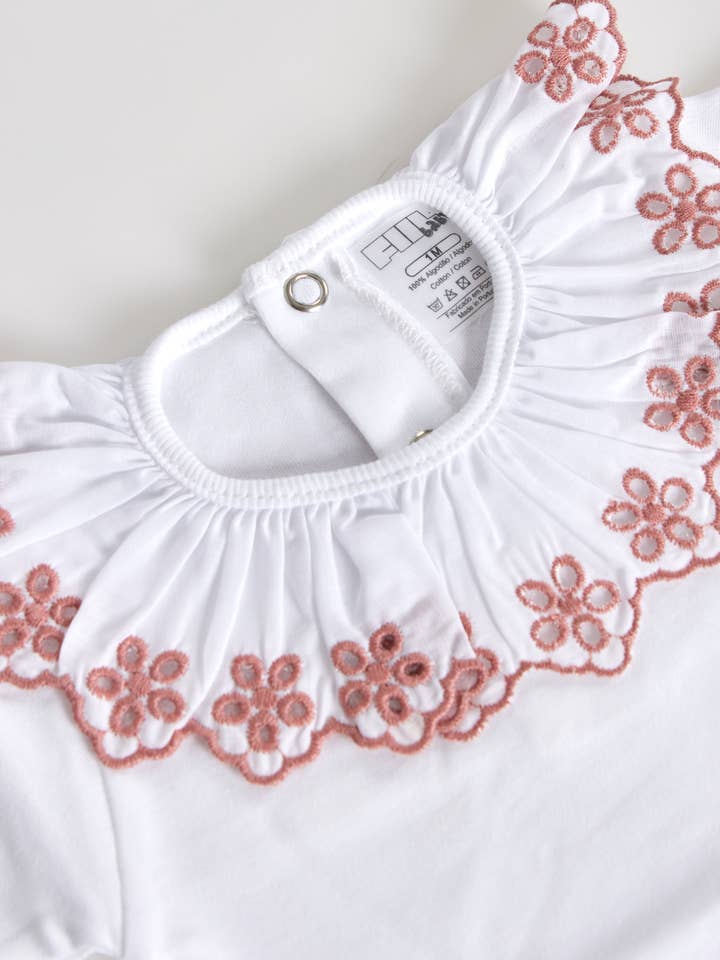 Amorim Gerações, LDA - Wholesale Bodysuit (Non-Footed) - Baby - Cotton Long Sleeve Embroidered Collar Bodysuit L/08