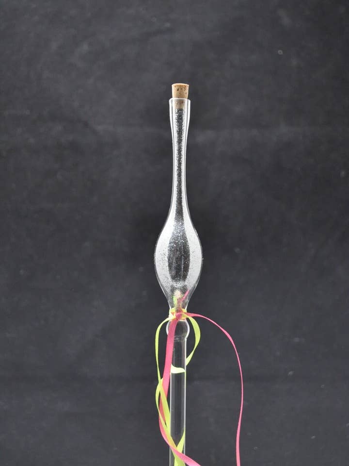 Silver Fairy Dust Glass Wand for wholesale by Crystal Dragon