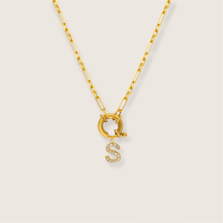 Selflove chain letter necklace for wholesale by Crescent Schmuck