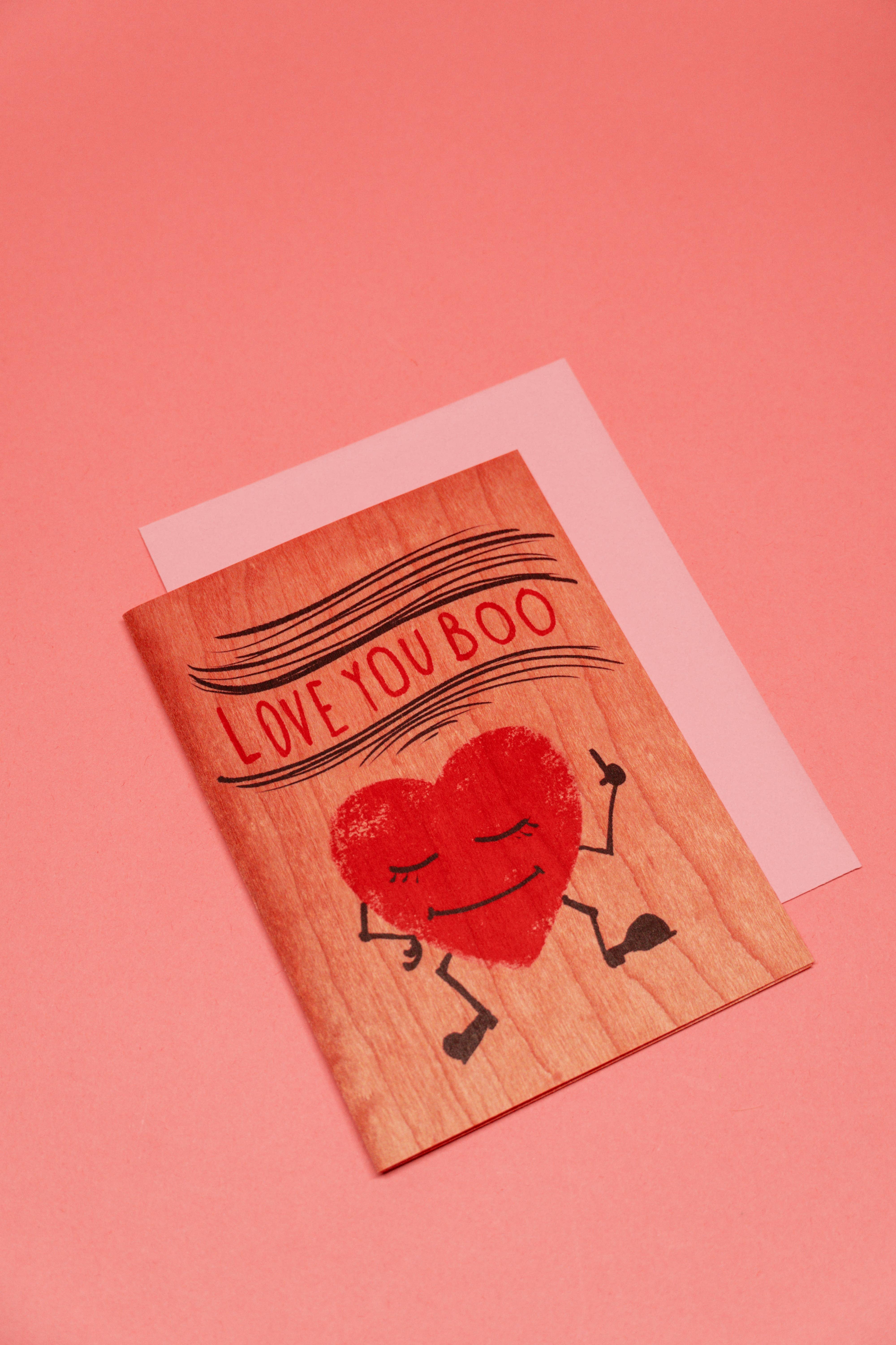 Spitfire Girl - Wholesale Love Card - Wood Folding Card - Boo Heart1