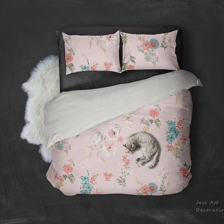 3D Rosa Bakgrund Blommigt Påslakanset Bäddset Örngott 58 för wholesale av Jess Art Decoration