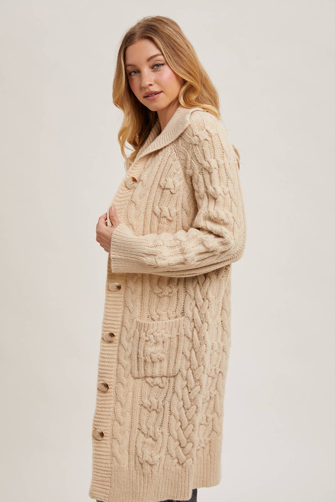 Bluivy - Vente Cardigan – femme - CARDIGAN EN MAILLE TORSADÉE BOUTONNÉE14