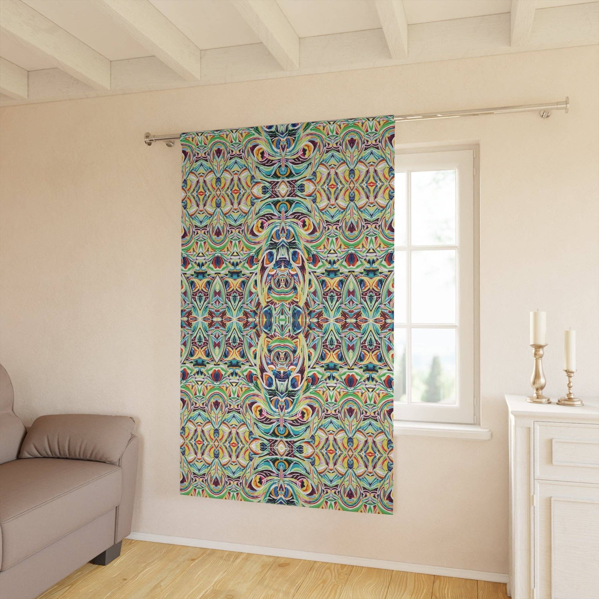 Blue Cava - Wholesale Curtain - Colorful Fiesta Blackout Window Curtain - 1 Piece2