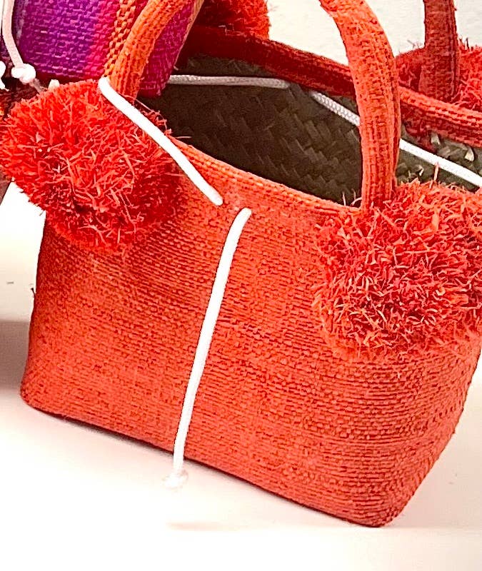 Shebobo - Wholesale Top Handle Bag - Women's - Schooner Straw Mini Bag with Pompom Accent5