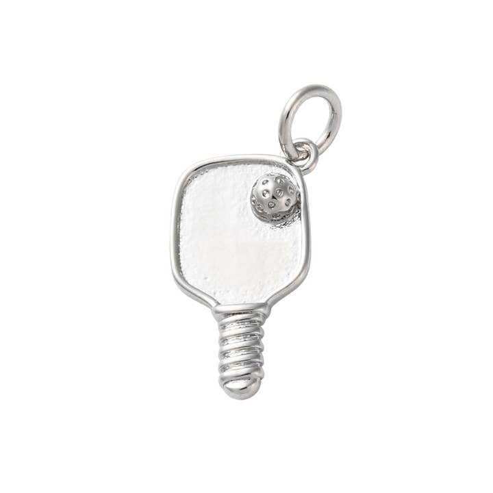Silver Brass Pickleball Charm for wholesale by Love, Paige Designs