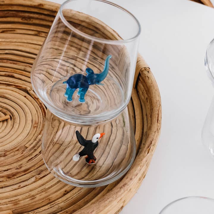 MINIZOOUSA - Wholesale Drinking Glass/Cup - Safari (I) Figurine Glassware Set (6 pcs) 1