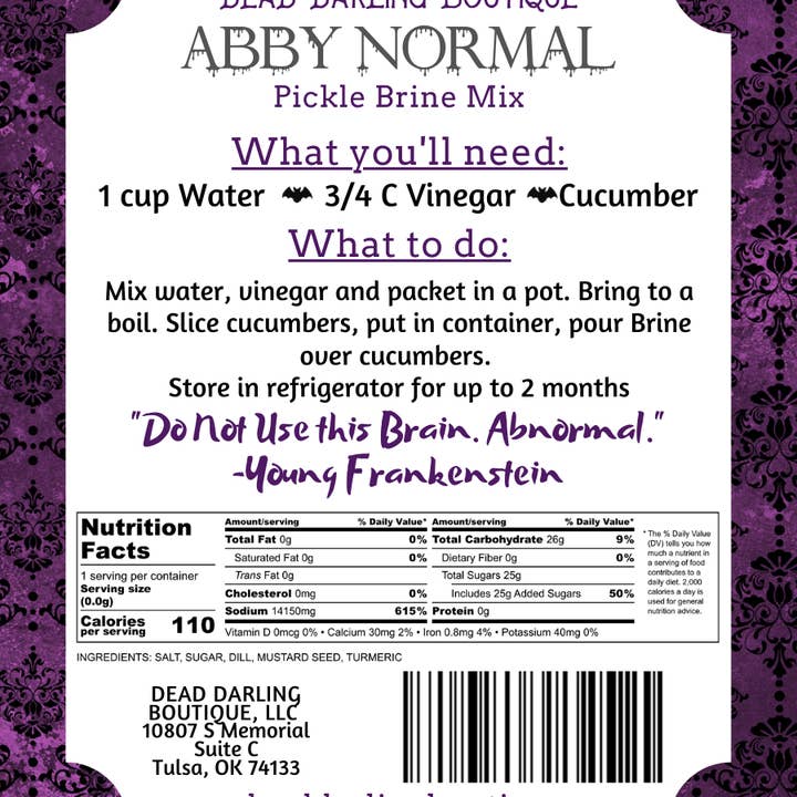 Dead Darling Boutique - Wholesale DIY Food Kit - Abby Normal Pickle Brine2
