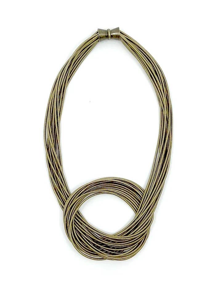 702 - Piano wire Large Knot in Bronze for wholesale by Sea Lily