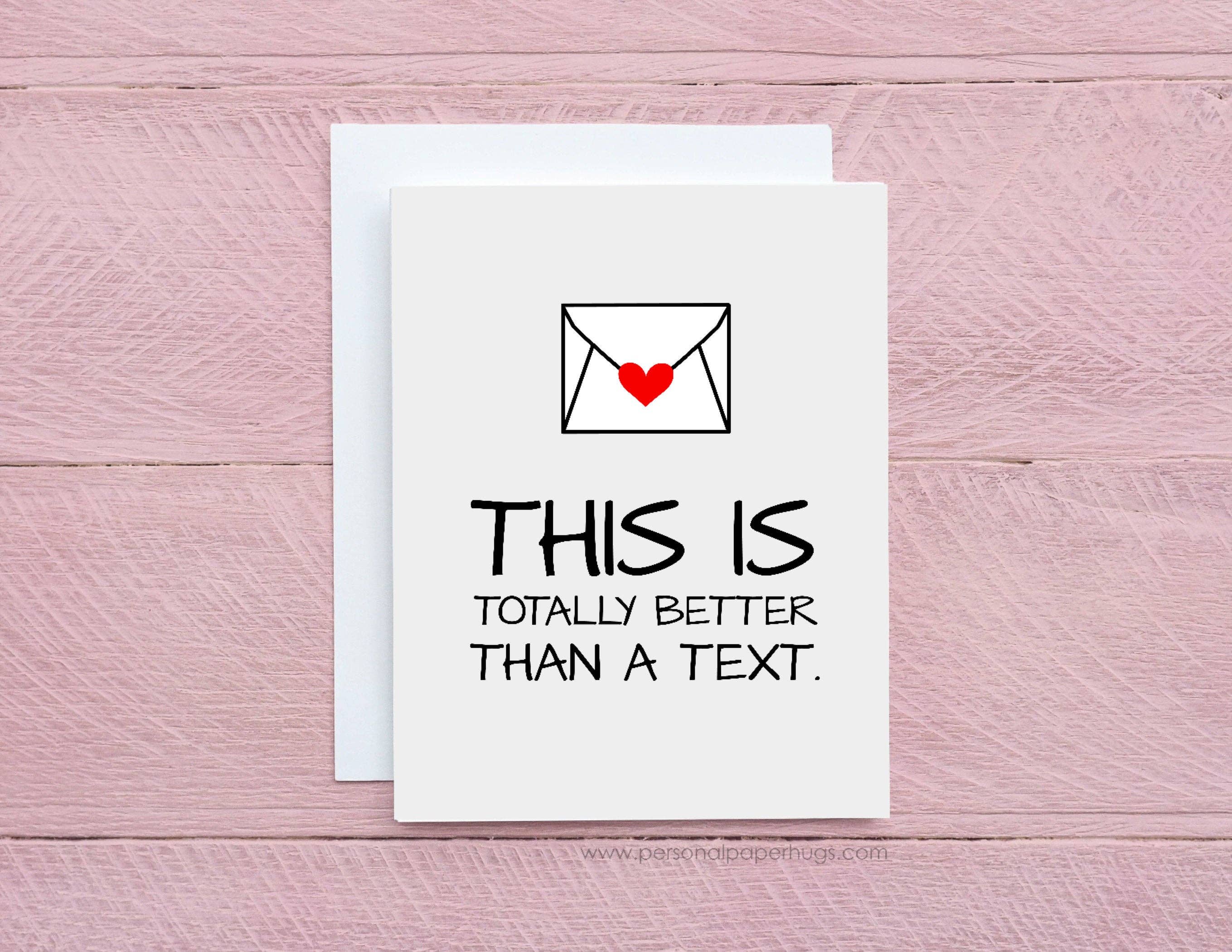 Personal Paper Hugs - Wholesale Thinking of You Card - Cute Sarcastic Long Distance Relationship Greeting Card, Long Distance Friendship Card for Friend, Thinking of You Card, Just Because Card