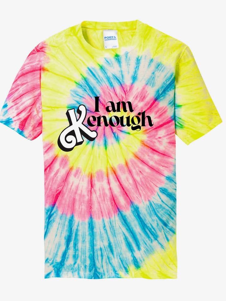 BOBBYK - Wholesale Screen Printed T-Shirt - Unisex - I Am Kenough Tie Dye T-Shirt (Clearance)