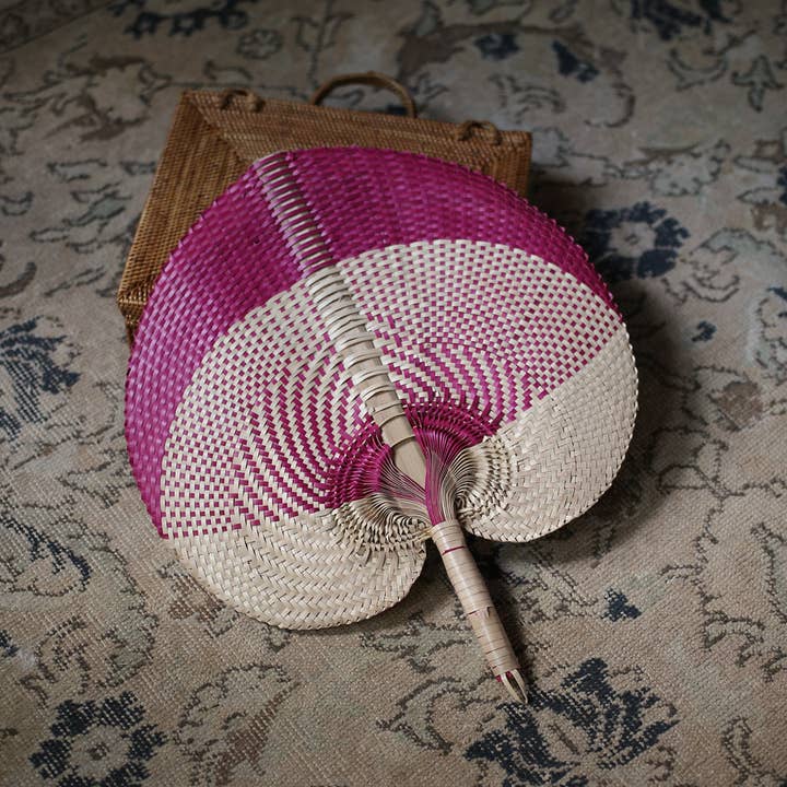 Balinese Woven Hand Fan "Aphrodite" for wholesale by Brunna Co