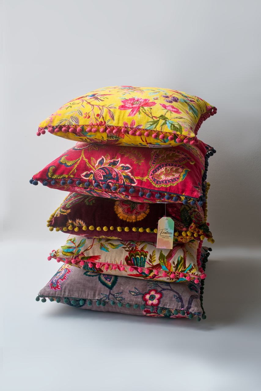 Atolia Designs – wholesale Chair cushion – Crimson Velvet Cushion with filler4