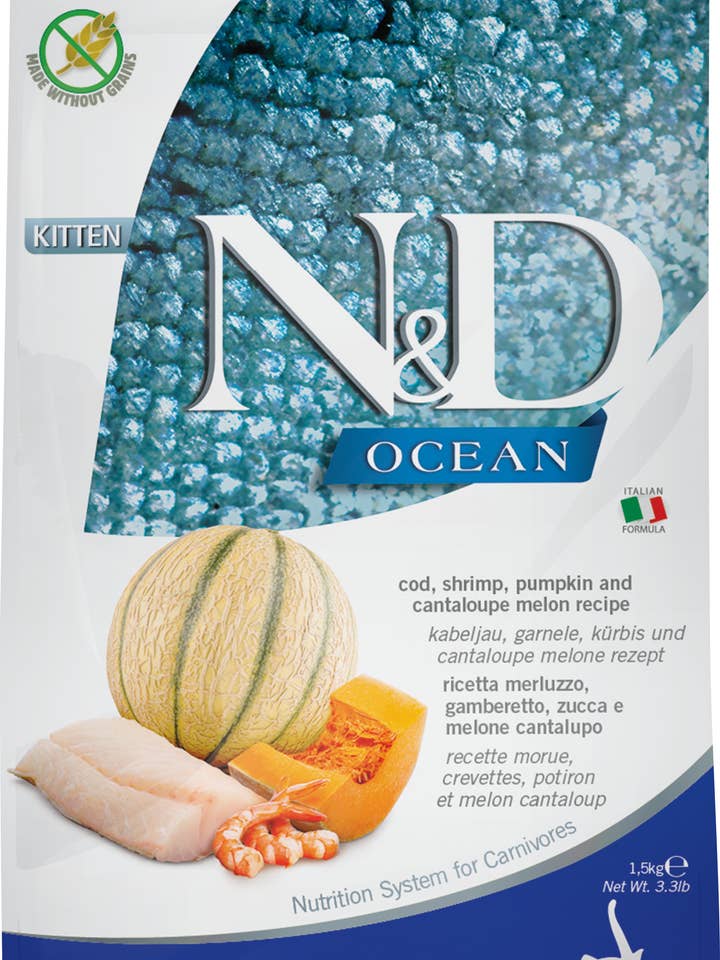 N&D Ocean Kitten Torsk 1,5 kg. for engroshandel hos Finest Petfoods