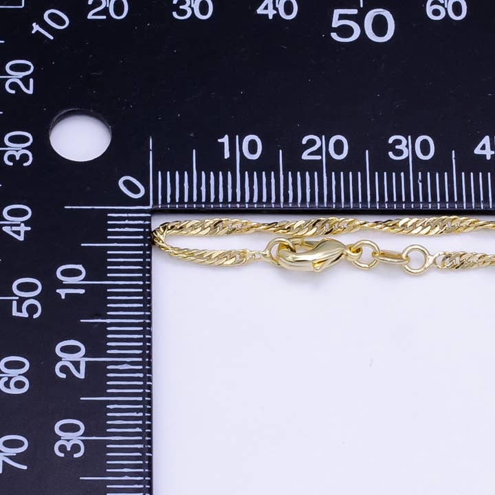 Aim Eternal - Wholesale Link & Chain Necklace - 14K Gold Filled 2mm Singapore Chain 20 Inch Necklace