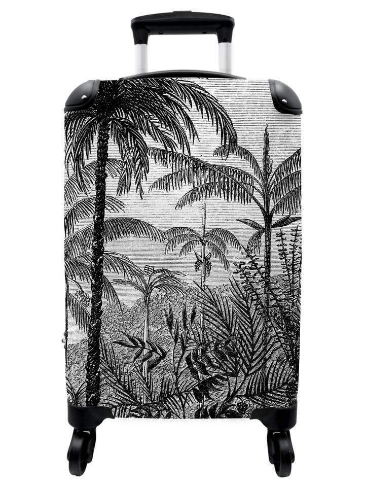 Etui - Jungle - Palm Tree - Vintage - Schwarz-Weiß für den Großhandel von MuchoWow