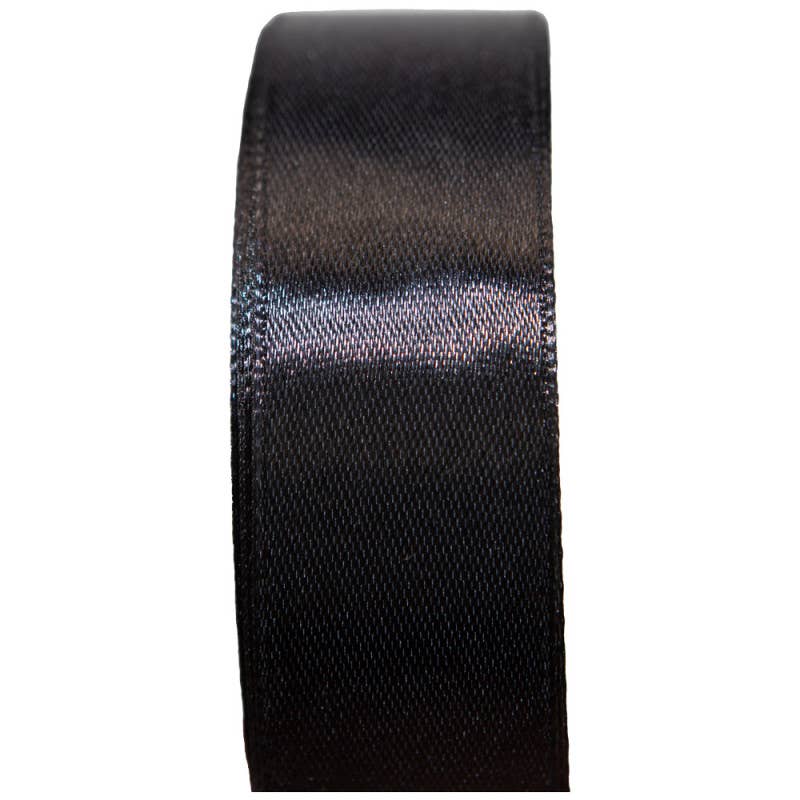 Smooth Black Satin Ribbon 25mm/45m for wholesale on Faire1