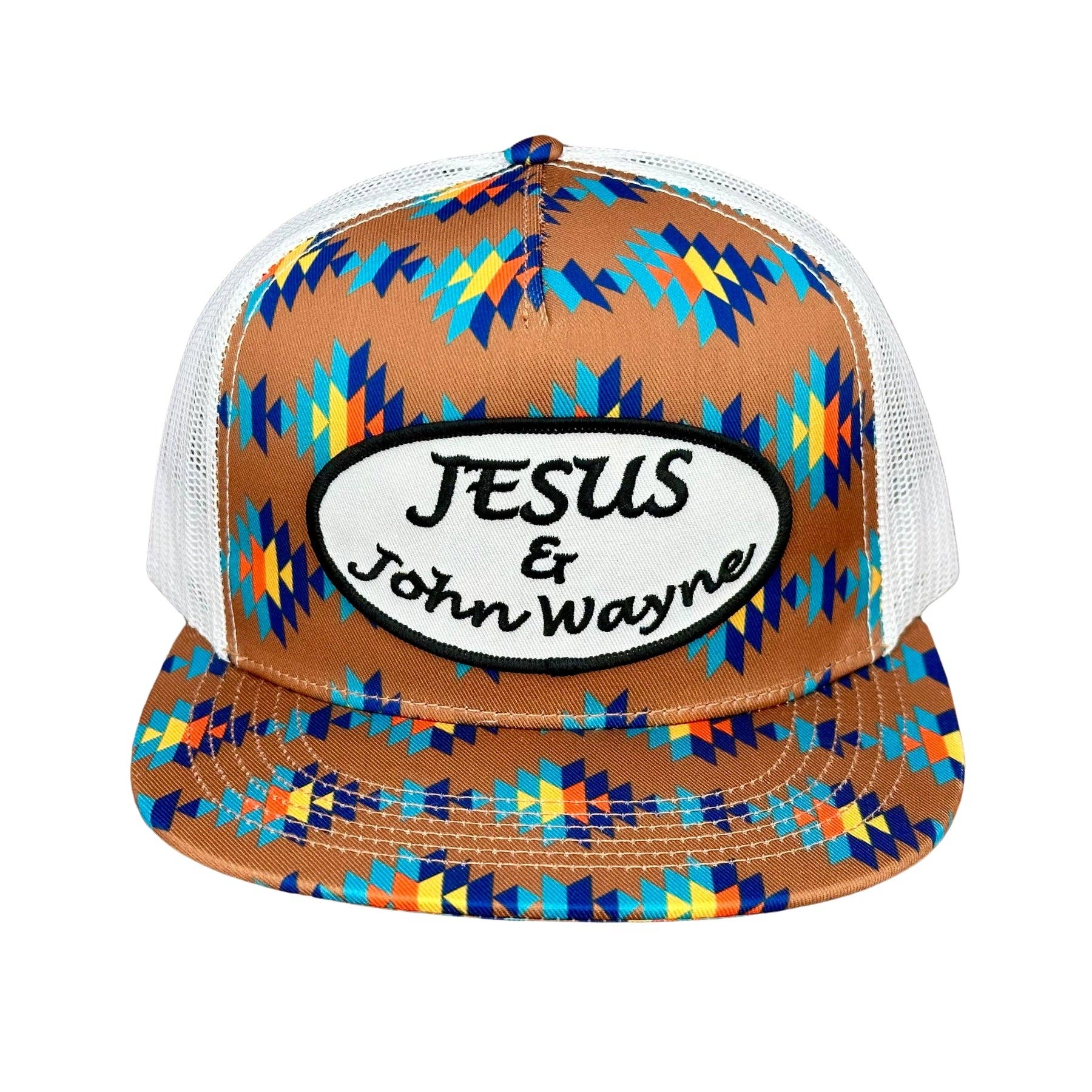 Cactus Alley Hat Co. - Wholesale Trucker Hat - Unisex - Jesus & John Wayne CA Dirty Sancho Aztec Snapback Cap 20240