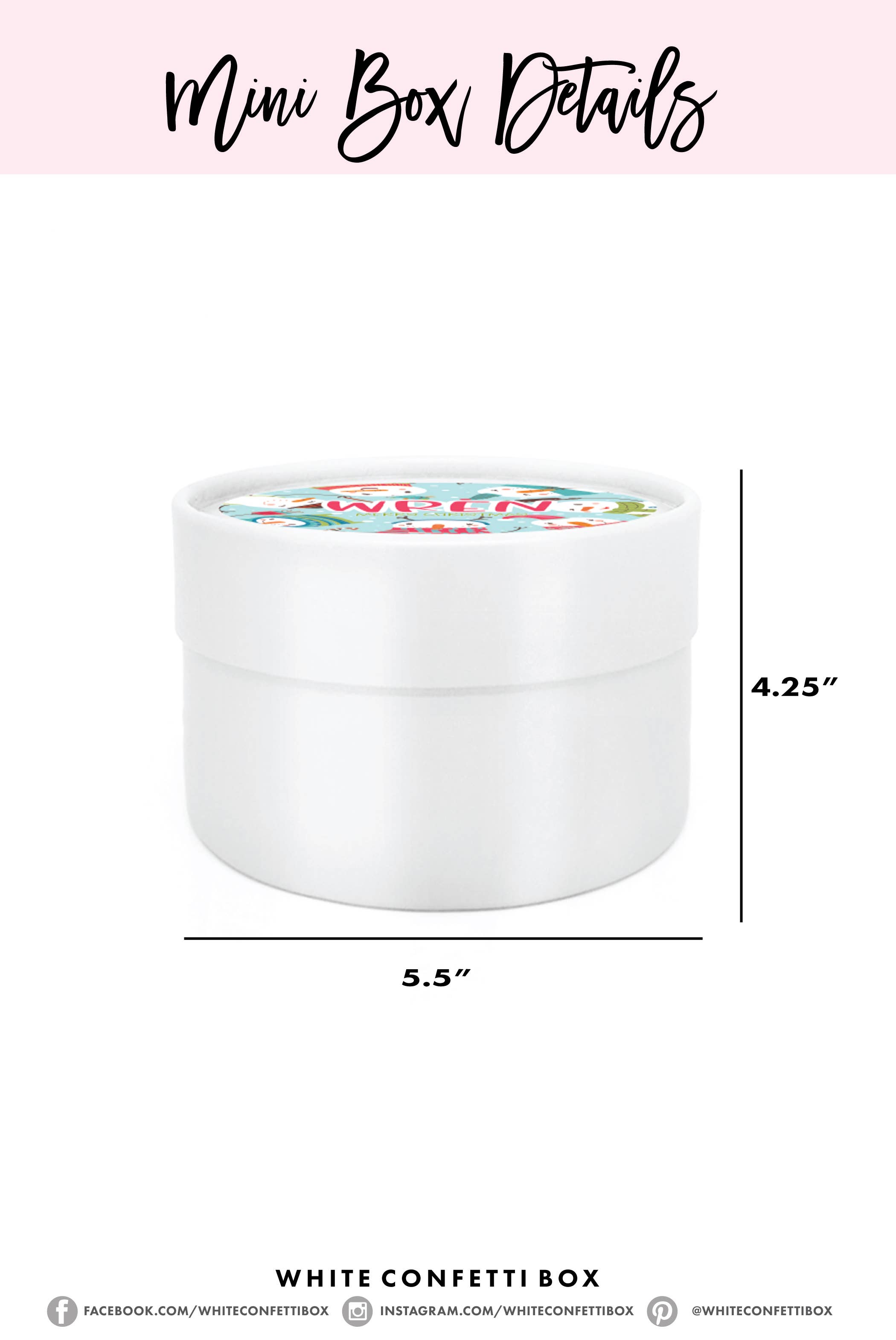 White Confetti Box - Wholesale Gift Box - White or Black Round Gift Box- Keepsake Gift Box4