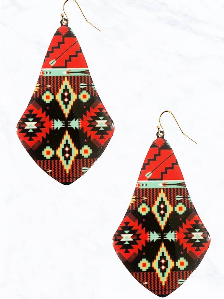 Ohrringe aus Metall mit westlichen Aztekenmuster für den Großhandel von Suzie Q USA