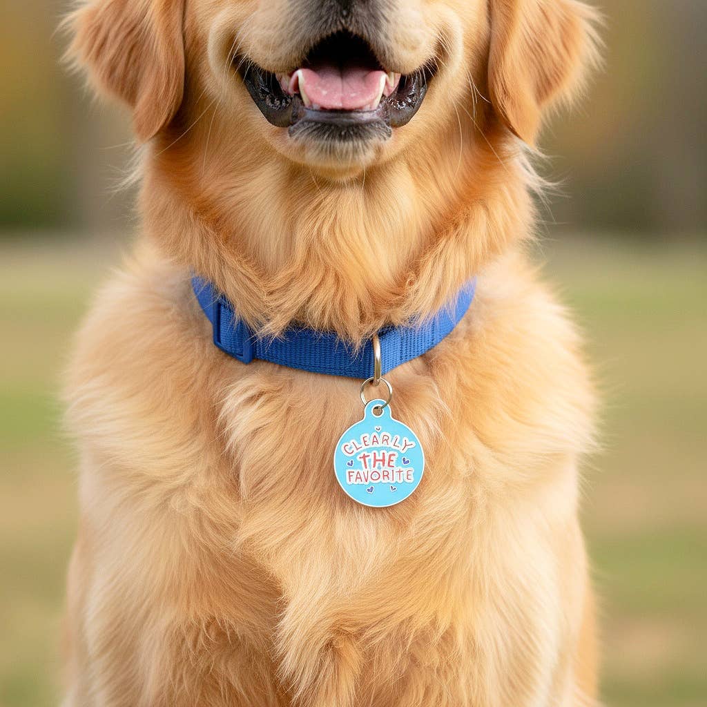 Bad Tags – wholesale Pet identification tag – Cat/dog – Enamel Dog Tag with Scannable ID - Clearly the Fave *Blue2