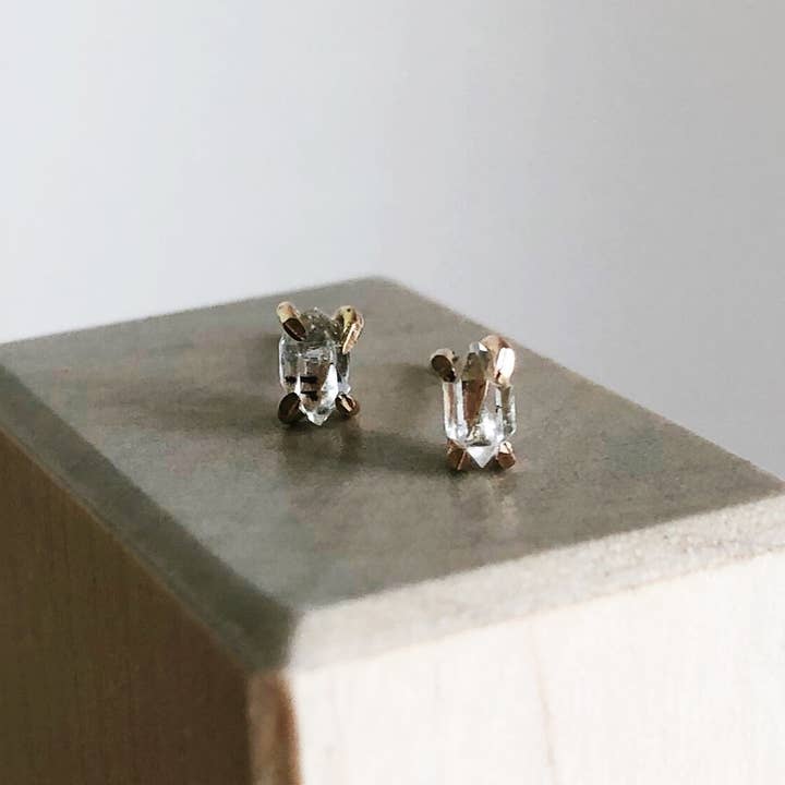 Helen Ethel Jewelry - Wholesale Stud/Post Earrings - Herkimer Diamond Claw Set Studs0