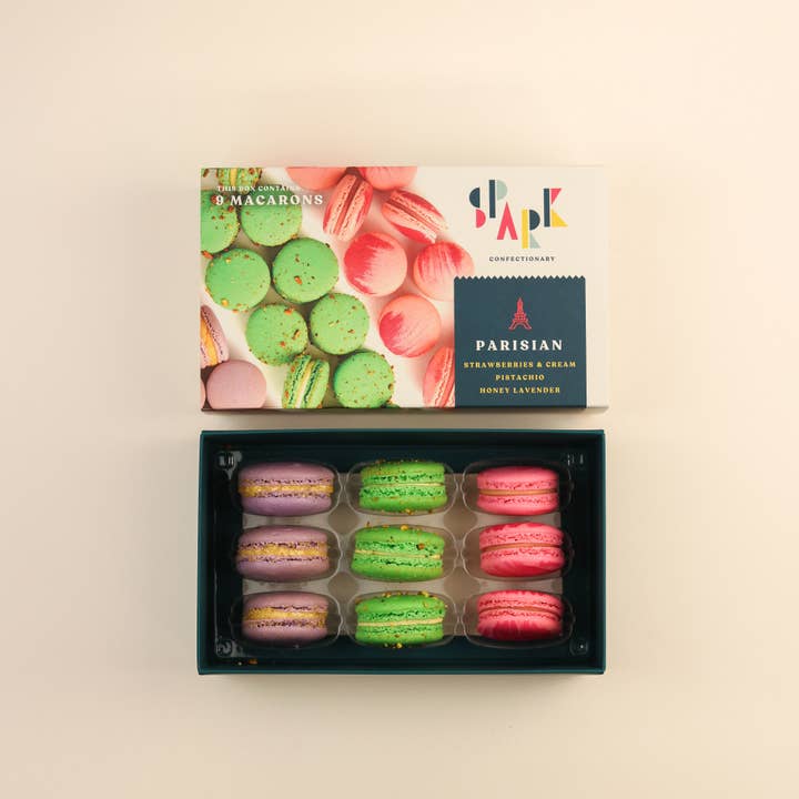 Parisian Classics Macaron Box for wholesale by Spark Confectionary