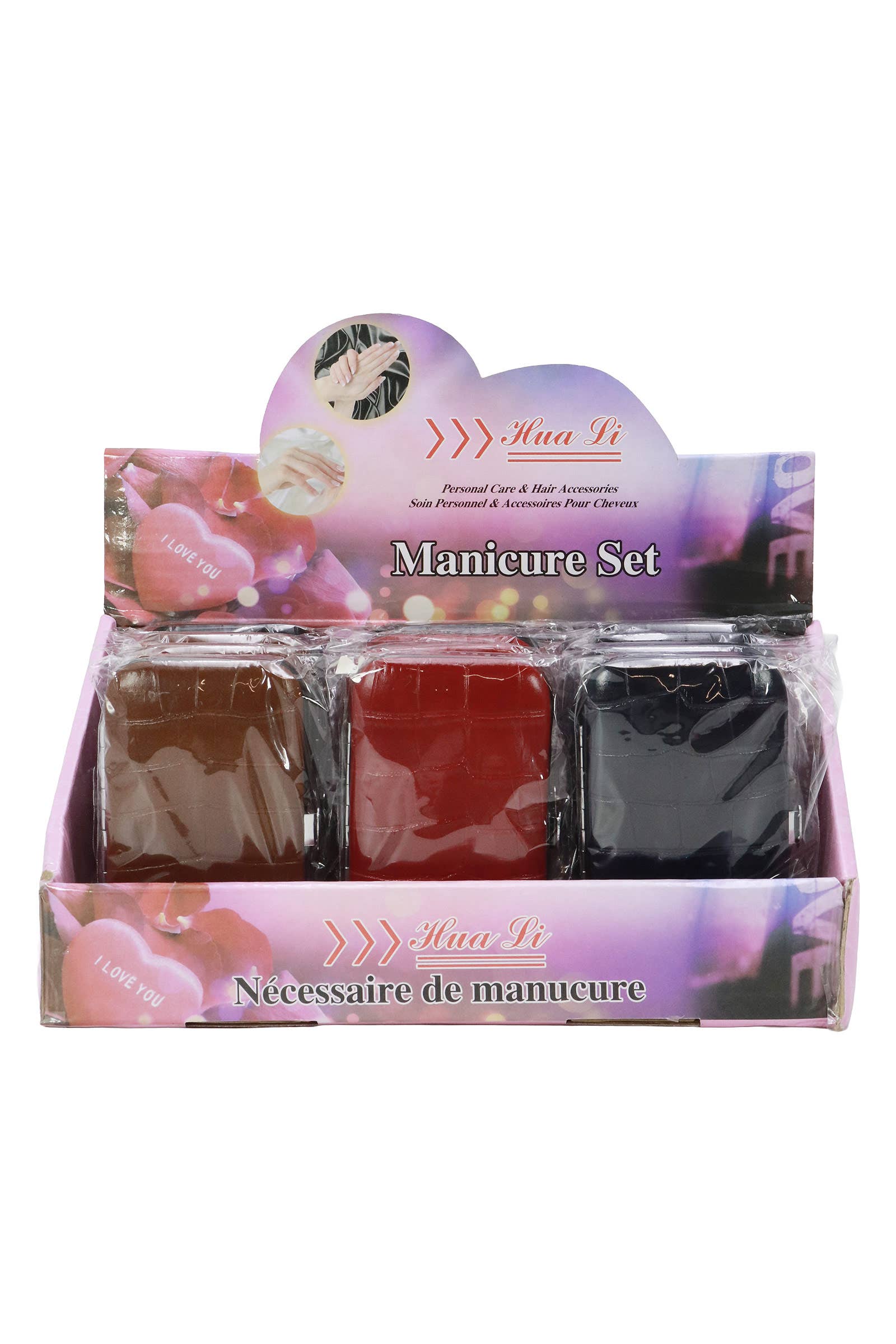 ASSORTED Faux Crocodile Leather 7-pcs Nailcare Kit for wholesale on Faire1