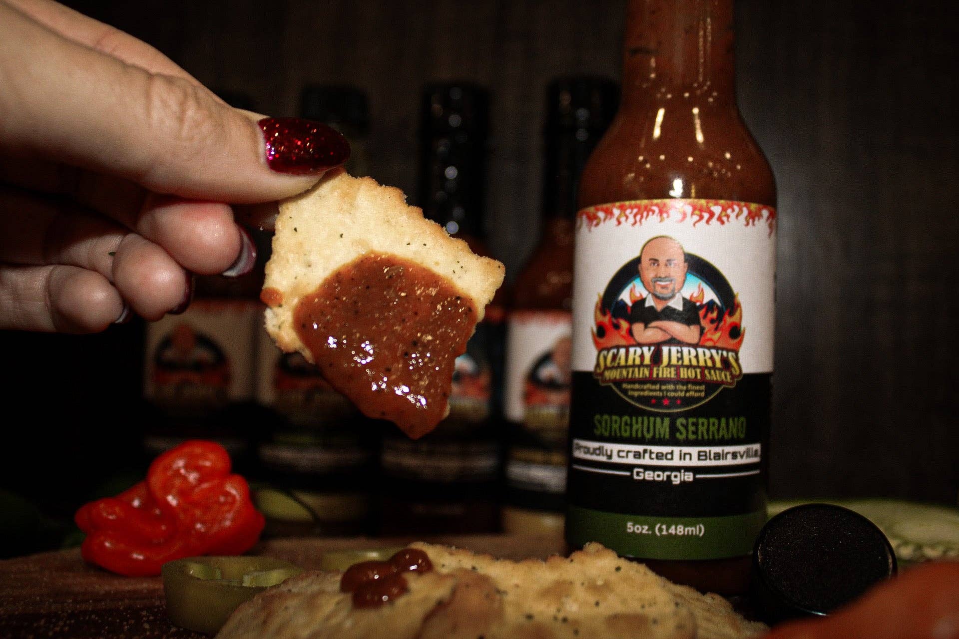 Scary Jerry's Mountain Fire Hot Sauce - Wholesale Hot Sauce - Sorghum Serrano Hot Sauce1