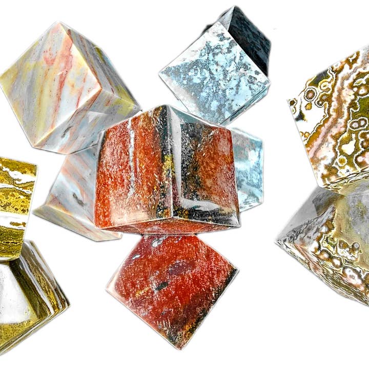 Ocean Jasper Crystal Cubes for wholesale by Distinction Crystals