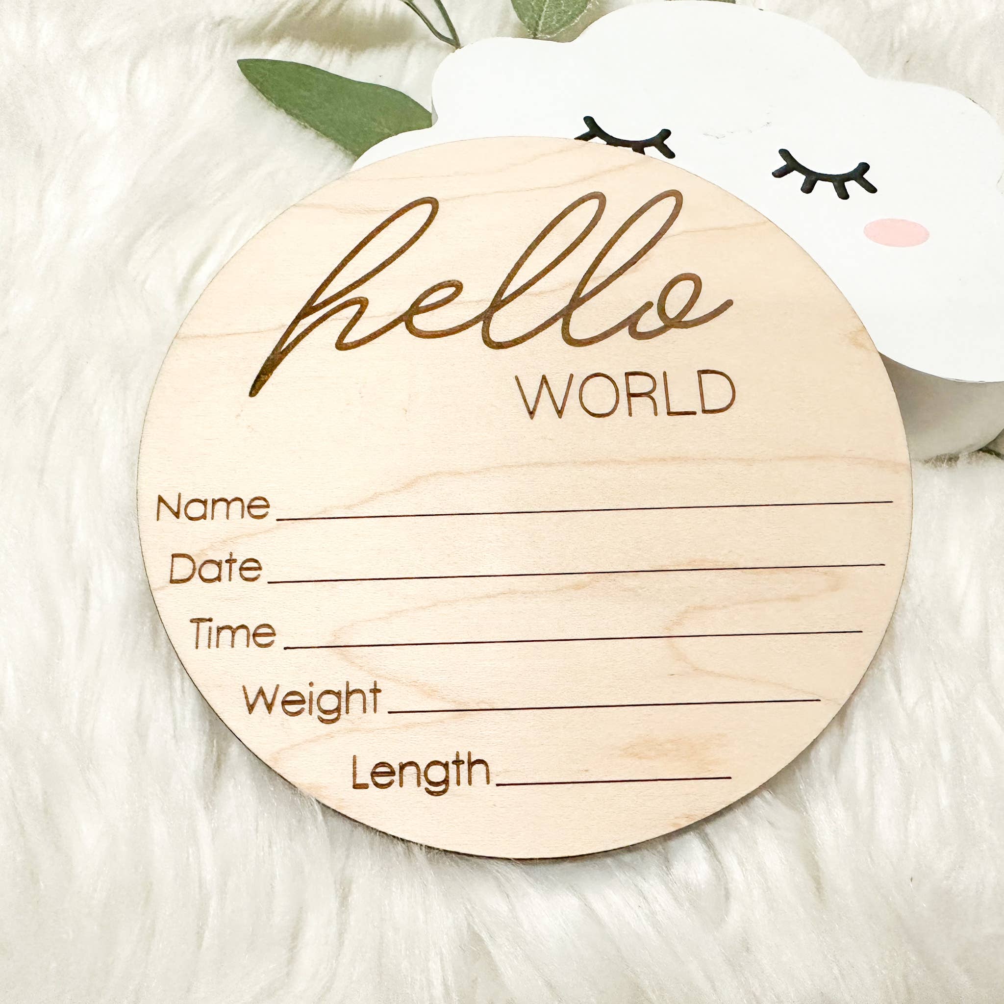 The Olive Branch - Vendita all'ingrosso Opera d'arte/Souvenir - Bambini e neonati - Cartello inciso «Hello World Stats»4