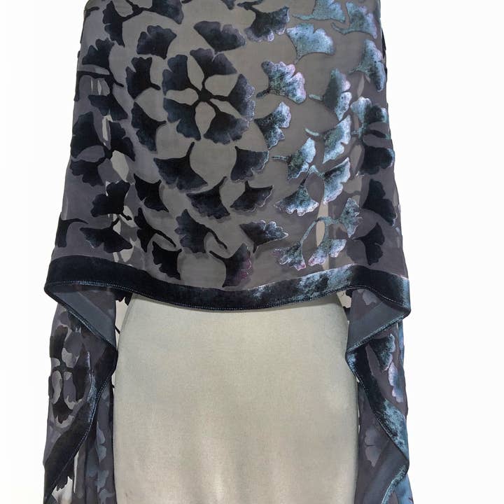 Sherit Levin Textiles - Vente Écharpe – femme - Écharpe en velours noir