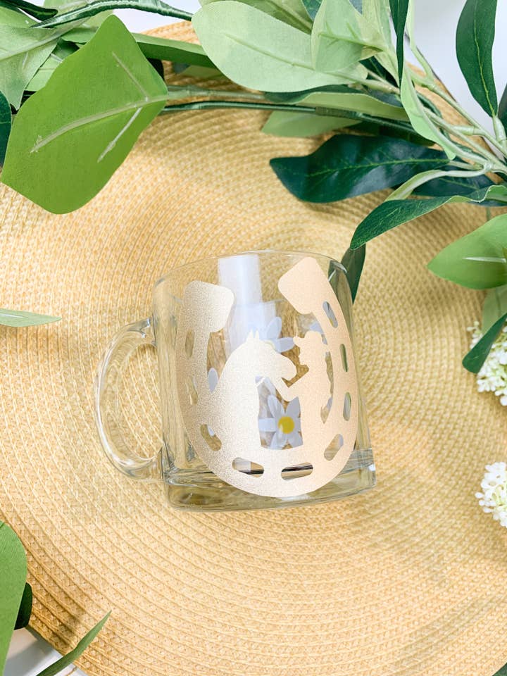 Cowgirl Horse Shoe Coffee Mug 13 ounces for wholesale by Ella Vanilla Creations