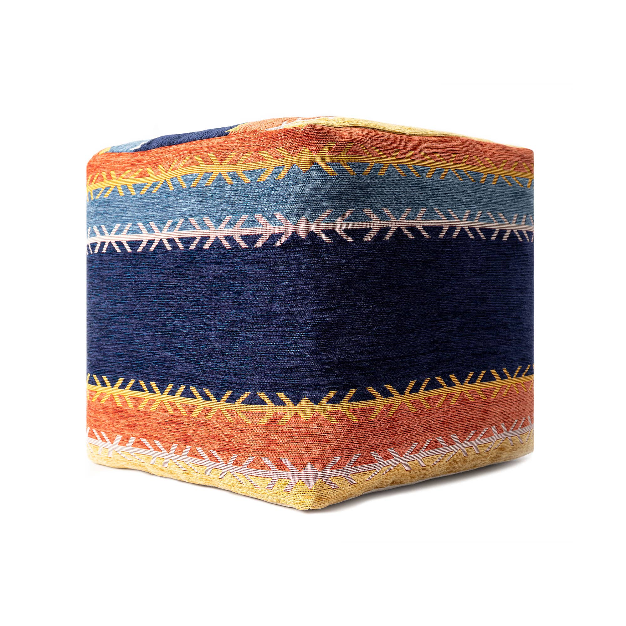 LR Home - Wholesale Pouf - Melisa Bohemian Turkish Stripe Ultra-Soft Pouf, Multicolored6