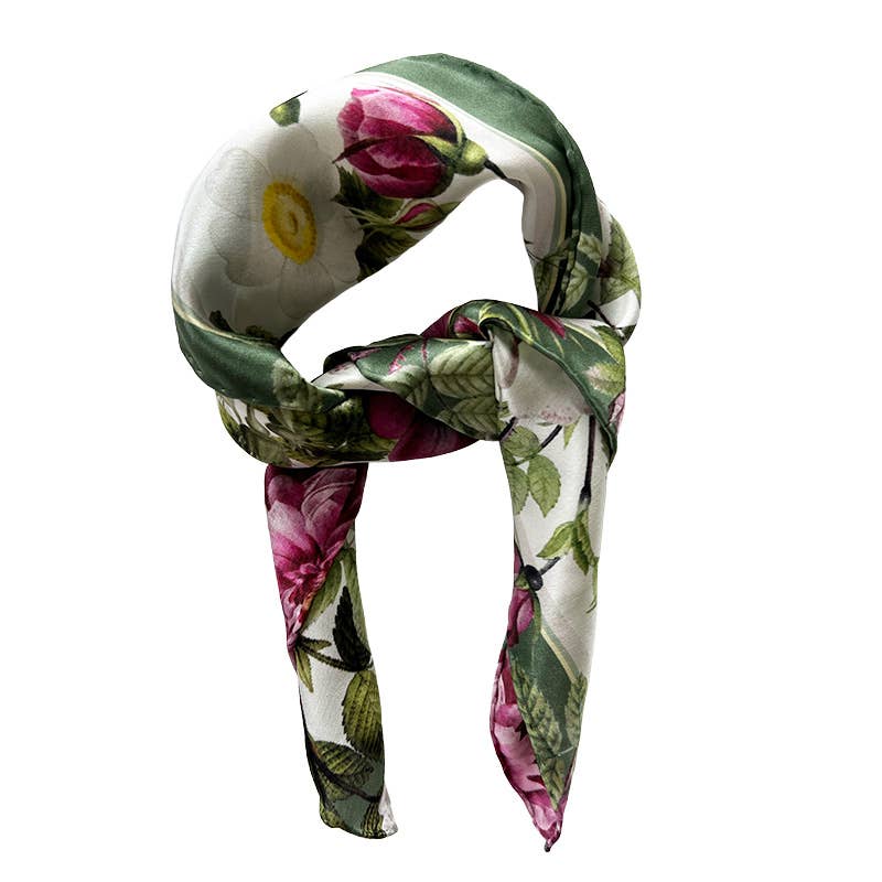 Koustrupco - Wholesale Scarf - Women's - Silk scarf - Rose Flower Garden - 50 x 50 cm3