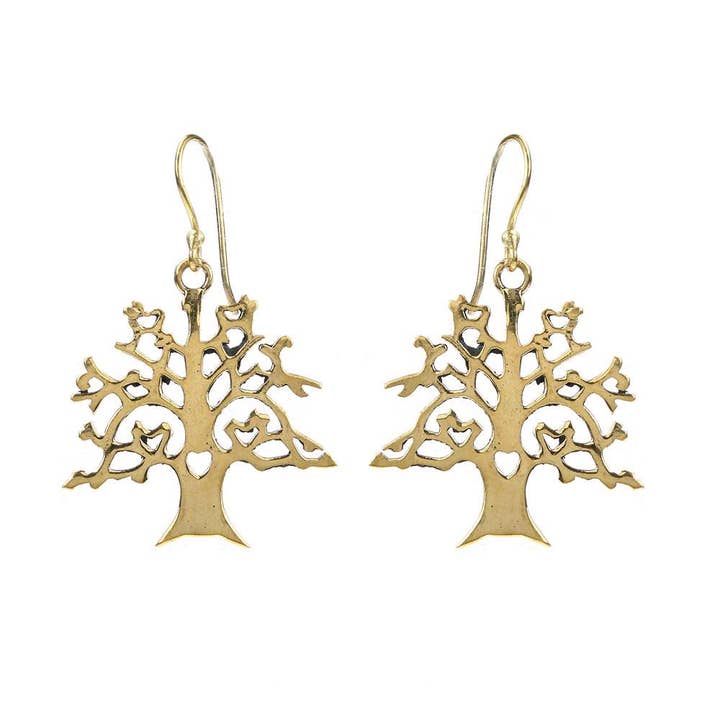Pendientes color oro, árbol para venta al por mayor de Shared Earth