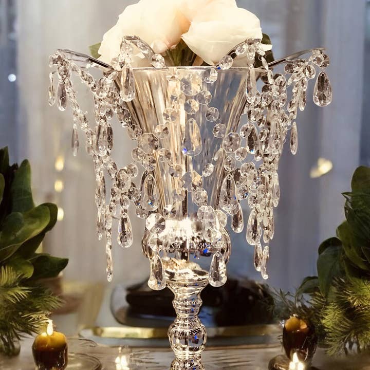 Decor N Beyond - Wholesale Chandelier/Hanging Light - 12x9" Acrylic Beaded Chandelier Top1