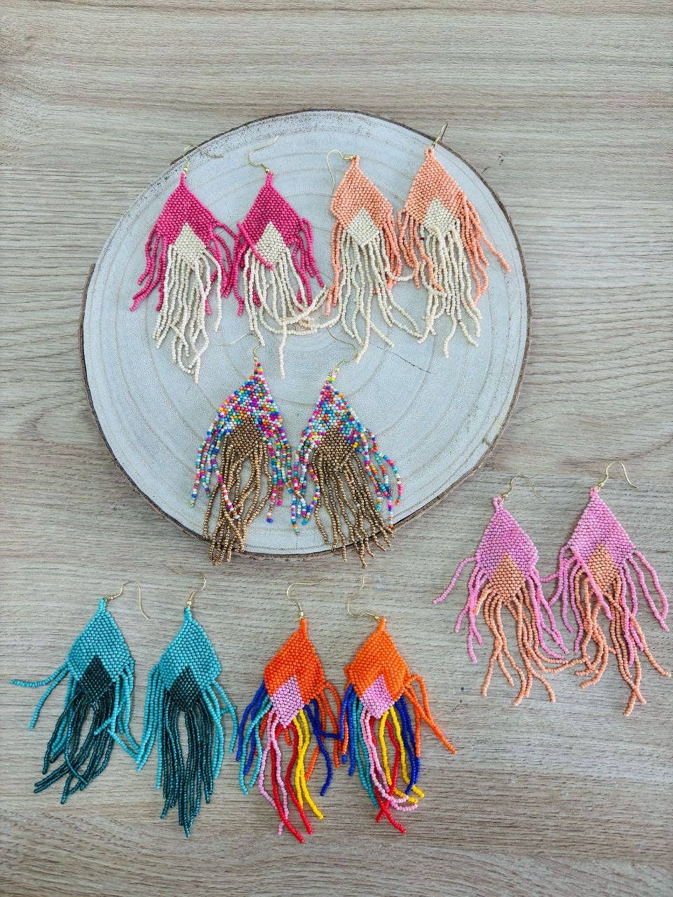 Hecho a mano - Vente Boucles d'oreilles pendantes - Boucles d’oreilles pendantes à boules colorées0