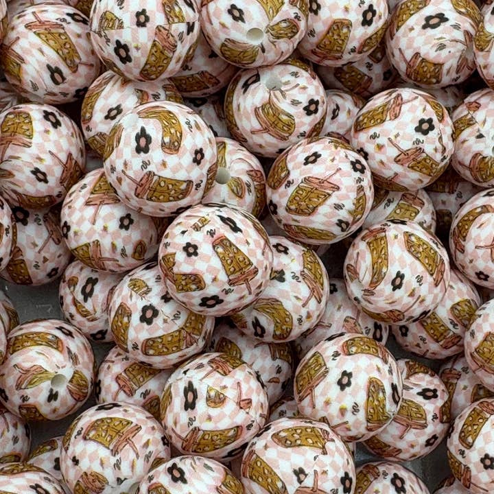 ASAP Craft Supplies - Wholesale Beads - Iced Coffee Print Silicone Beads - 15mm - 10 CT