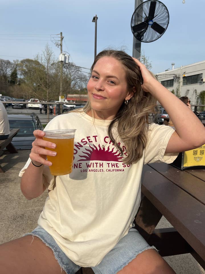 Sunday Violets - Wholesale Screen Printed T-Shirt - Women's - Sunset Chaser Premium Tee