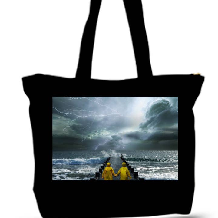BMS BIZ - Wholesale Tote Bag - Unisex - Landscape Fantasy Storm Sea Gateway Ray Clouds Large Tote0