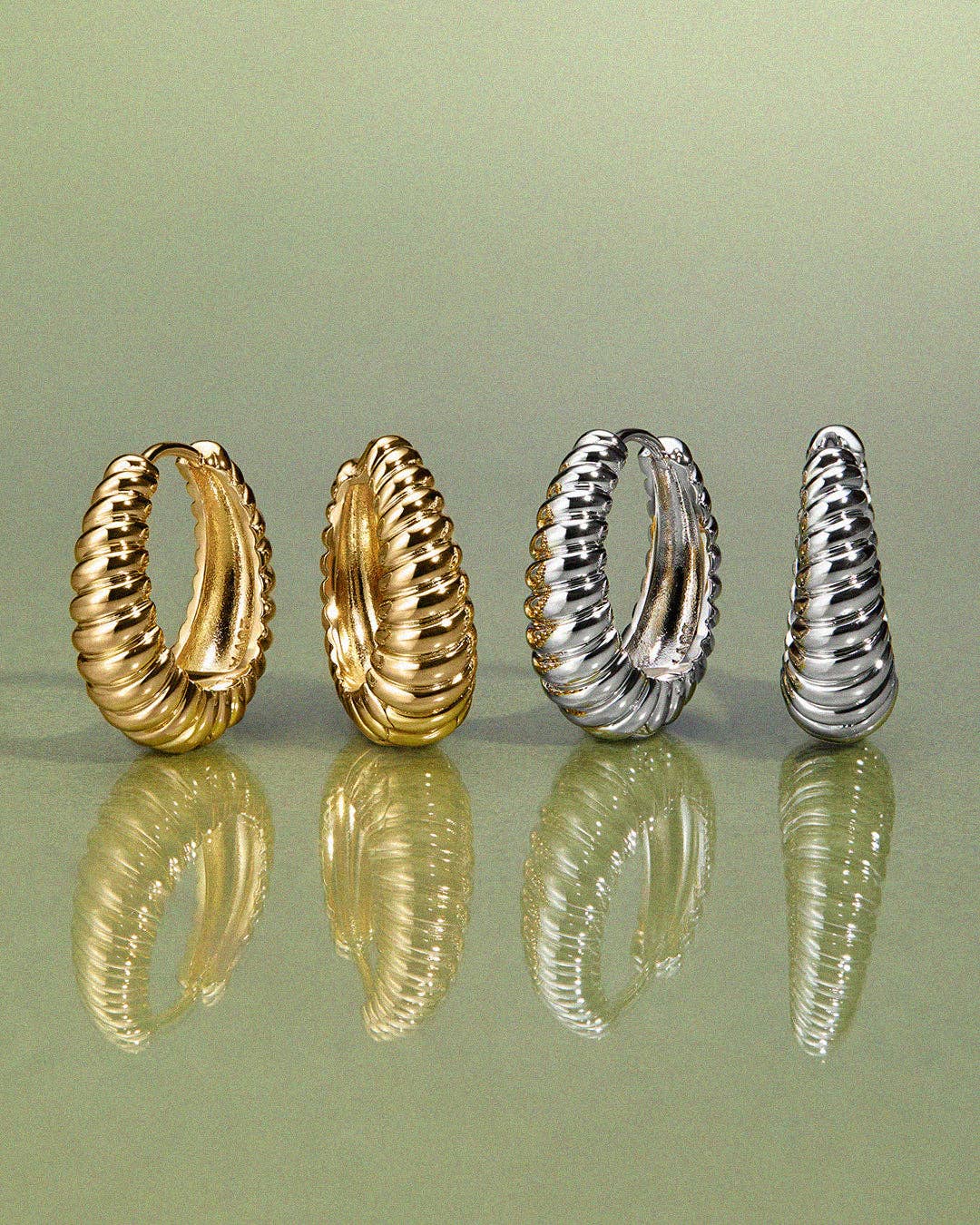 Luv AJ - Wholesale Hoop Earrings - Ridged Marbella Hoops- Gold (Ships Mid January)2