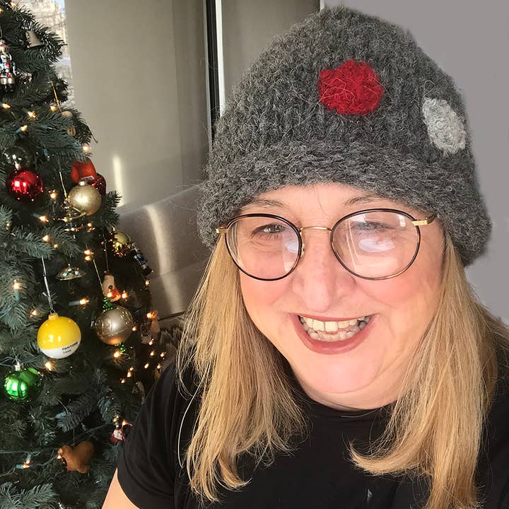 hand knit baby alpaca fun hat for wholesale by Silk Wool and Bijoux