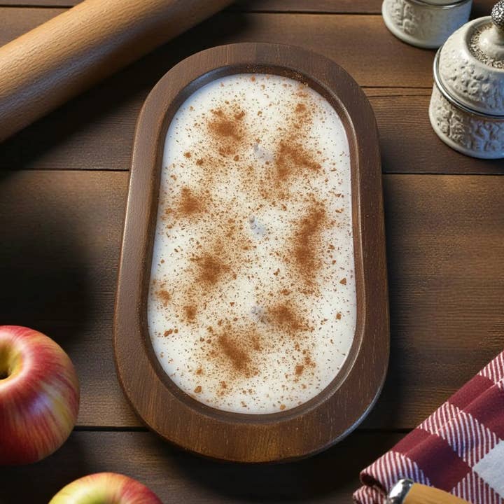 Varm äppelpajljus i handskuren skål | Ekologiskt sojavaxljus för wholesale av LUXXE Candles