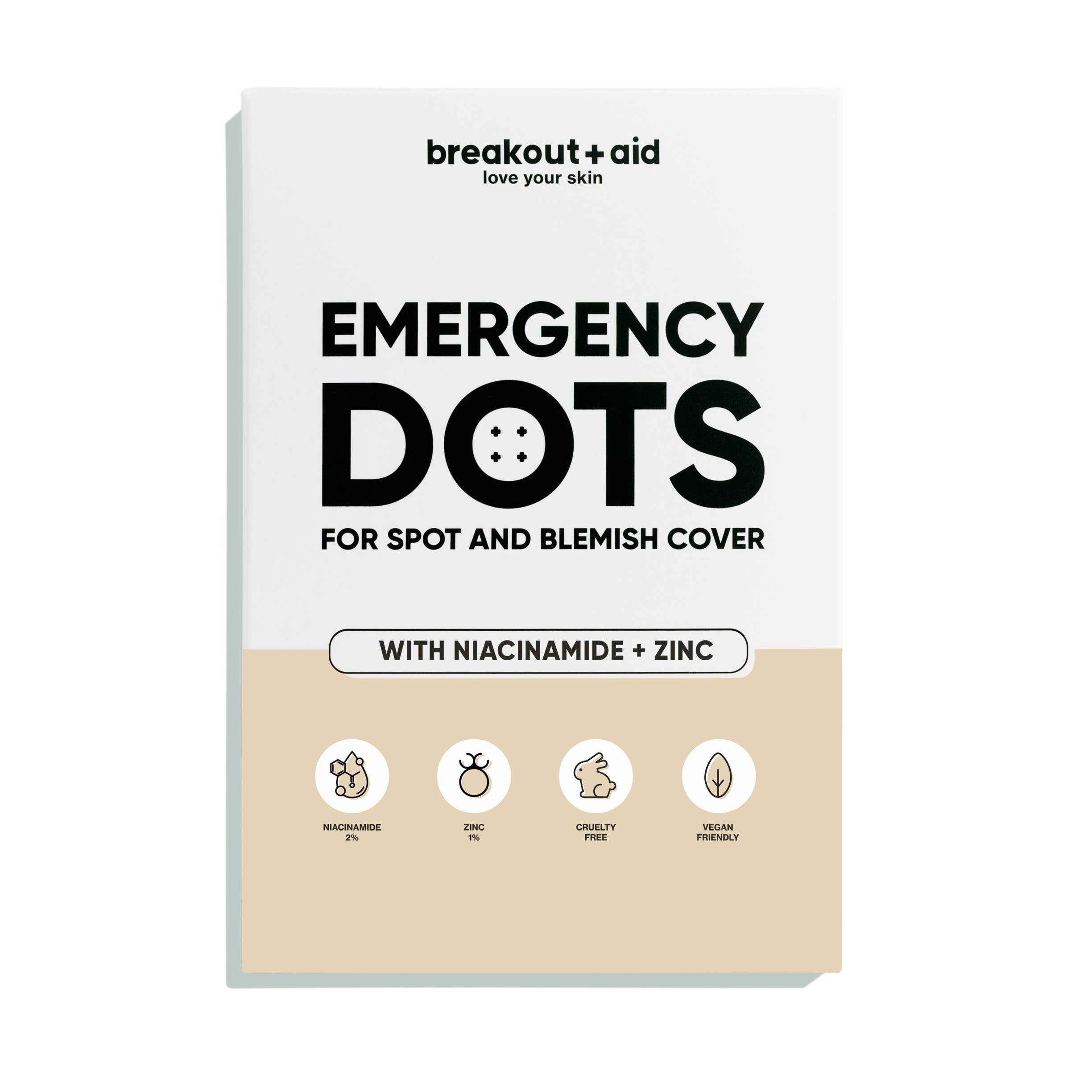 BreakoutAid - Wholesale Acne/Hydrocolloid Patch - Emergency Dots for spots with Niacinamide + Zinc1