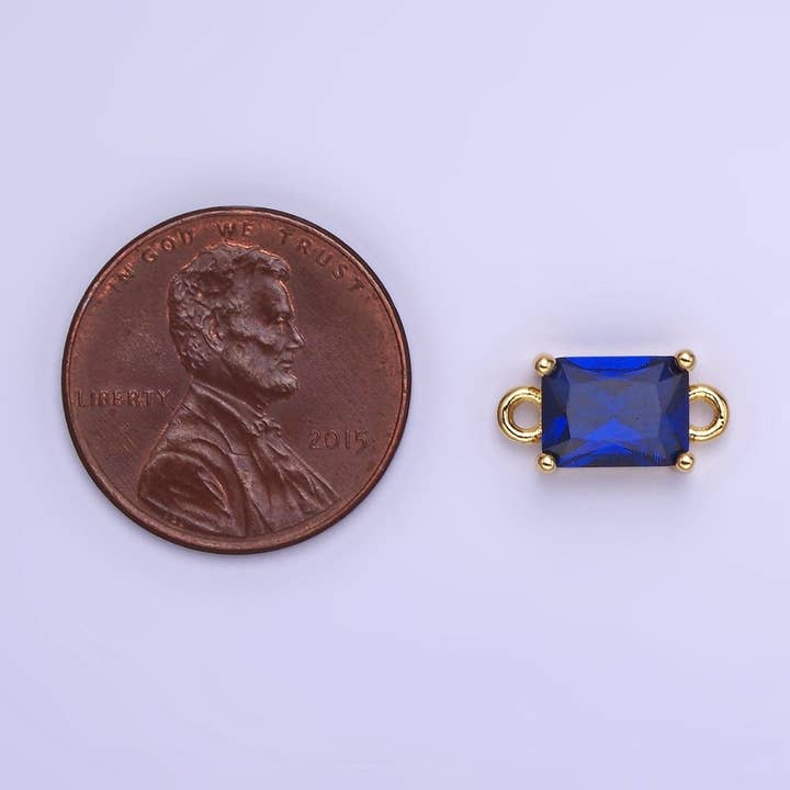 Aim Eternal - Wholesale Individual Charm/Pendant - 14K Gold Filled CZ Baguette Connector | G422 - G429
