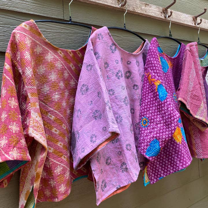 Seeds - Wholesale T-Shirt - Women's - Kantha Shirt | Made From Recycled Cotton Kanthas One Size