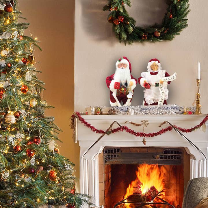 Santa’s Workshop Inc. - Vente Décoration de Noël - M. et Mme Claus, 15", lot de 26